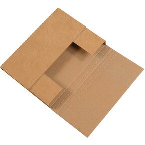 Ship Now Supply SNM962BFK Easy-Fold Mailers, 9 1/2"L x 6 1/2"W x 2"H, Kraft (Pack of 50)