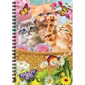 Notebook - Kitten Fun Time from Deluxebase. 80 Page Lined Lenticular 3D Cat Notebook. 8.5 x 5.5 in. Superb school or work stationery with artwork licensed from artist Michael Searle