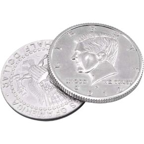 MOMOMAGE Super Flipper Coin Magic Props Copy Coin Magic Tricks Funny Trick for Professional Magicians Butterfly Coins Magic Accessories Mental Illusion Gimmick (Half Dollar Version)