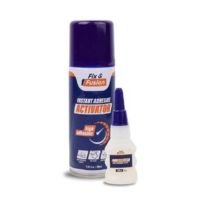 Fix & Fusion CA Super Glue (0.88 أوقية) مع مجموعة رش المنشط (3.38 FL OZ) ، لاصق سريع/منشط فوري للمادة اللاصقة/السيانو.