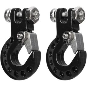 2Pcs Winch Trailer Hooks RC Trailer Hook Aluminum Alloy Simulation Climbing Car Tow Hook for 1/10 Scale Crawler Truck SCX10 D90 D110 TF2(18.5x11.5mm/0.7x0.5in)(Red)