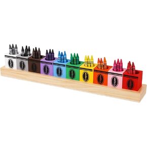 Crayon Organizer Crayon Holder Individual Pencil Holders for Classroom Wooden Colored Pen Holder Storage Organizer for Back to School School Supplies