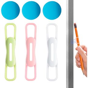 3PCS Magnetic Pen Pencil Holder for Refrigerator, 1.7" Silicone Adjustable Pen Holder for Desk/Whiteboards & Magnetic Pencil Holder for Fridge (White, Pink, Green)