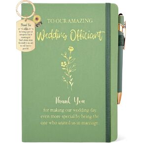 Wedding Officiant Gifts Women, Officiant Journal Sage Green 200 Pages Notebook A5 Lined with Pen and Keychain, Marriage Officiant Thank You Gift, Thank You for Marrying Us Female Officiant Gift