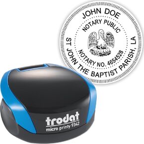 MaxMark Round Notary Pocket Stamp for State of Georgia - Self Inking Portable Stamp - 1-5/8" (40mm) - Black & White Case