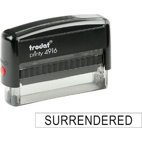 Surrendered Self Inking Rectangle Stamp - Impression Area: 3/8" x 2-3/4" - Required for Dealers Participating in The Web Dealer Program