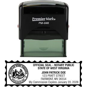 West Virginia Notary Self-Inking Rubber Stamp - Meets State Specifications Black