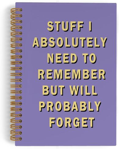 Funny Purple Office Spiral Notebook, Funny Purple Office Supplies Gifts for Coworkers, Stuff I Absolutely Need to Remember but Will Probably Forget Journal Notebook, Snarky Humor Notebooks for Work, 5.5x8.3In in Saudi Arabia