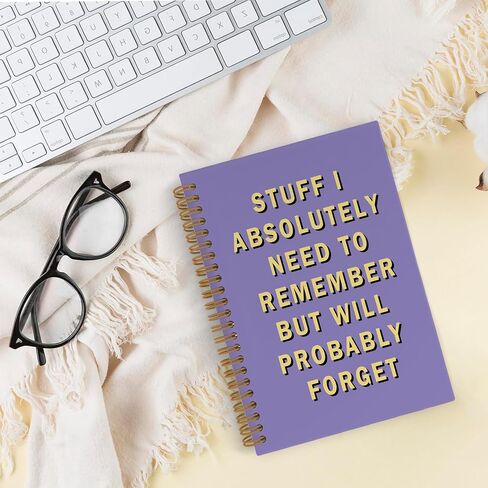 Funny Purple Office Spiral Notebook, Funny Purple Office Supplies Gifts for Coworkers, Stuff I Absolutely Need to Remember but Will Probably Forget Journal Notebook, Snarky Humor Notebooks for Work, 5.5x8.3In in Saudi Arabia