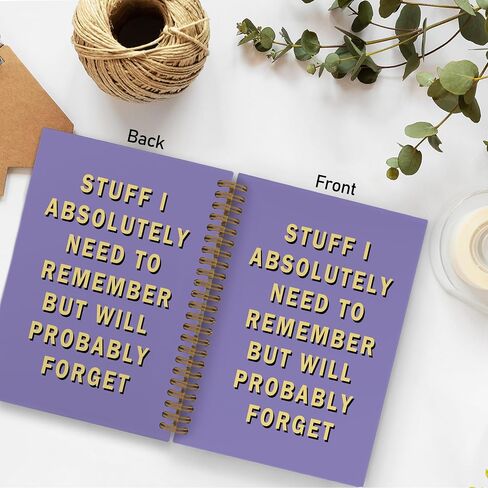Funny Purple Office Spiral Notebook, Funny Purple Office Supplies Gifts for Coworkers, Stuff I Absolutely Need to Remember but Will Probably Forget Journal Notebook, Snarky Humor Notebooks for Work, 5.5x8.3In in Saudi Arabia