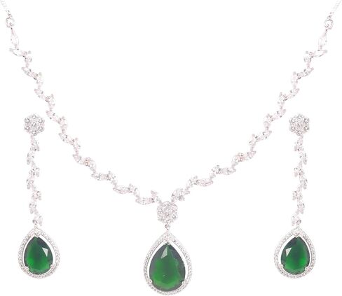 Touchstone NEW Indian Bollywood Fashion Trends Handcrafted Magical Workmanship Studded Diamond Look Cubic Zirconia CZs Designer Jewelry Necklace Set In Rose Gold Plating For Women. in Saudi Arabia