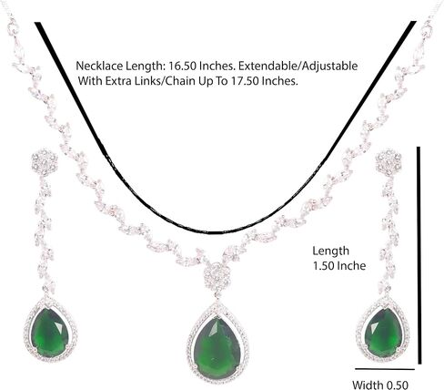 Touchstone NEW Indian Bollywood Fashion Trends Handcrafted Magical Workmanship Studded Diamond Look Cubic Zirconia CZs Designer Jewelry Necklace Set In Rose Gold Plating For Women. in Saudi Arabia