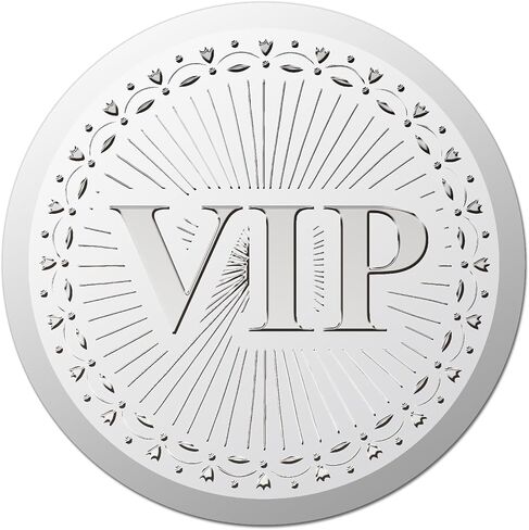 CRASPIRE 100Pcs 1.5 Inch VIP Stickers Bulk Silver Embossed Seal Round Self Adhesive Word Garland Foil Paper Envelope Metal Decal Labels for Wedding Graduation Season Certificate Invitations Packaging in Saudi Arabia