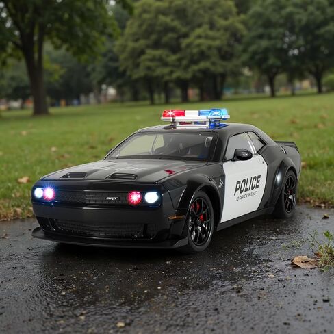 Police Cars for Kids Ages 3-5,1/24 Diecast Cars Hellcat Toy Car Collectibles Model Kit with Pull Back,Hell Cat Toy Police Car with Lights and Siren for Kids 3+ Year Olds in Saudi Arabia