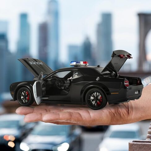 Police Cars for Kids Ages 3-5,1/24 Diecast Cars Hellcat Toy Car Collectibles Model Kit with Pull Back,Hell Cat Toy Police Car with Lights and Siren for Kids 3+ Year Olds in Saudi Arabia