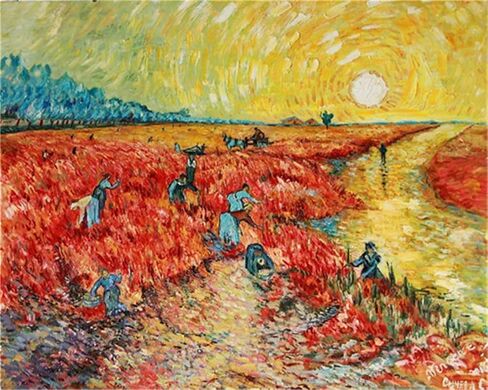 Yeesam Art Paint بأرقام للبالغين ، حقل القمح مع Cypress بواسطة Van Gogh 16x20 بوصة من الكتان القماش الأكريليك DIY مجموعات الطلاء الجدار ديكور ديكور (بدون إطار) in Kuwait