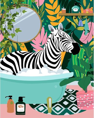 JATOK Paint by Numbers Kits for Adults, Painting Kits for Beginners On Clear Colored Canvas, Easy DIY Acrylic Pigment Drawing Paintwork for Home Wall Decor, Flower 30x40CM/12x16in (with Frame in Kuwait