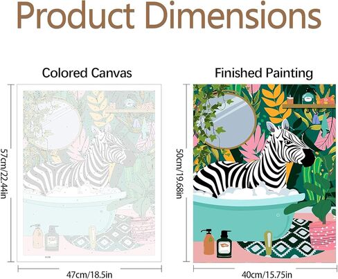 JATOK Paint by Numbers Kits for Adults, Painting Kits for Beginners On Clear Colored Canvas, Easy DIY Acrylic Pigment Drawing Paintwork for Home Wall Decor, Flower 30x40CM/12x16in (with Frame in Kuwait