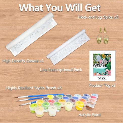 JATOK Paint by Numbers Kits for Adults, Painting Kits for Beginners On Clear Colored Canvas, Easy DIY Acrylic Pigment Drawing Paintwork for Home Wall Decor, Flower 30x40CM/12x16in (with Frame in Kuwait
