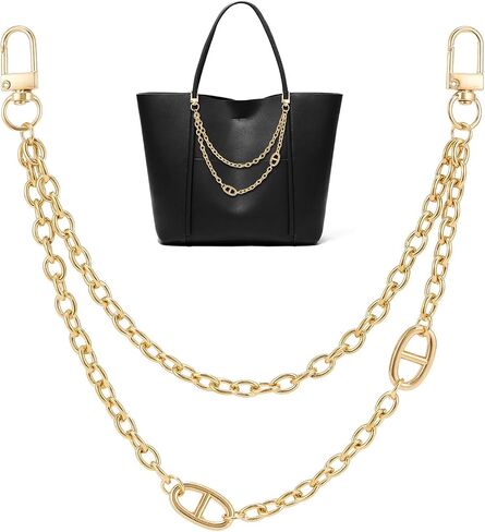 2Pcs Purse Chain Charms for Handbag Wallet Crossbody Bag Strap Extender Chain Women Bag Decoration Accessories(Style1(2PCS)-Gold Silver) in Saudi Arabia