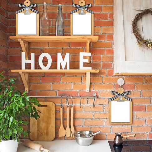 Chunful 6 Set Mini Clipboard 8.3 x 5.1 Inch Small Wooden Check Presenters with Note Pad for Kitchen Restaurant Cutting Boards Farmhouse Wall Decor with Metal Clip Bow for Home Housewarming Decor in Saudi Arabia