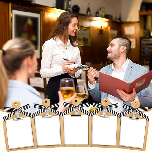 Chunful 6 Set Mini Clipboard 8.3 x 5.1 Inch Small Wooden Check Presenters with Note Pad for Kitchen Restaurant Cutting Boards Farmhouse Wall Decor with Metal Clip Bow for Home Housewarming Decor in Saudi Arabia