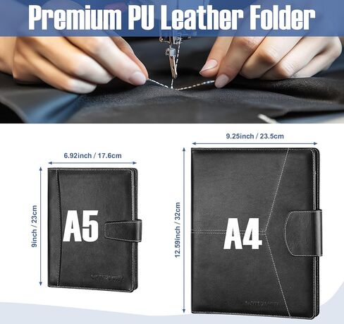 Portfolio Business Padfolio Folder, DIN A4 PU Leather Padfolio Clip Board,Magnetic Closure Clipboard with Cover Professional with 2 Pen, A4 Paper for Business School Office, Turquoise in Saudi Arabia