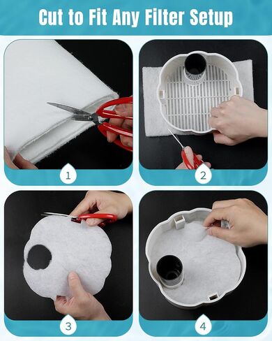 Pawfly Aquarium Flishing Filter Pad ، 100 Micron Fine Platishing Failder for Fish Tank Filters ، 36 × 24 بوصة خيط مرشح حوض السمك ، وسادة مرشح عالية الكثافة للبرك و Sumps in Kuwait