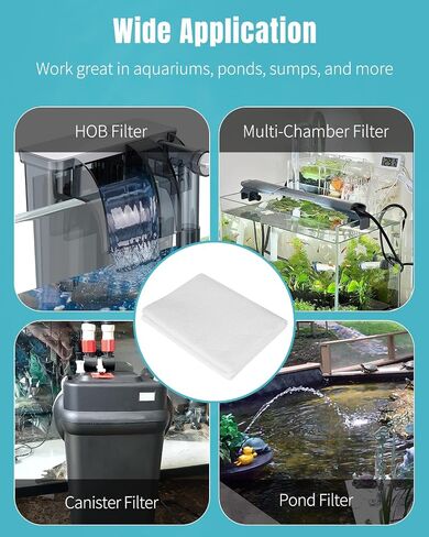 Pawfly Aquarium Flishing Filter Pad ، 100 Micron Fine Platishing Failder for Fish Tank Filters ، 36 × 24 بوصة خيط مرشح حوض السمك ، وسادة مرشح عالية الكثافة للبرك و Sumps in Kuwait