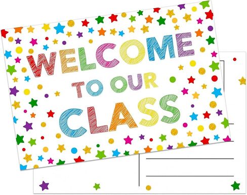 Teacher Postcards for Students 30Pcs Confetti Back to School Postcards for Students Kids from Teacher Welcome to Our Class Postcard Preschool Kindergarten Postcard Gifts for Teachers Supplies in Kuwait