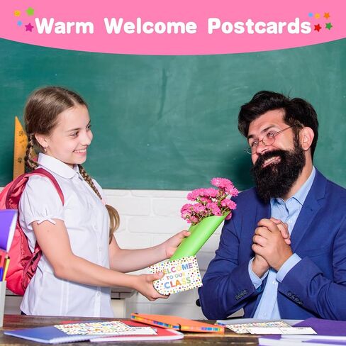 Teacher Postcards for Students 30Pcs Confetti Back to School Postcards for Students Kids from Teacher Welcome to Our Class Postcard Preschool Kindergarten Postcard Gifts for Teachers Supplies in Kuwait
