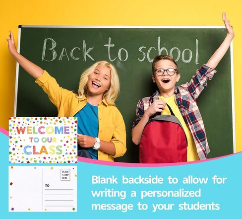 Teacher Postcards for Students 30Pcs Confetti Back to School Postcards for Students Kids from Teacher Welcome to Our Class Postcard Preschool Kindergarten Postcard Gifts for Teachers Supplies in Kuwait