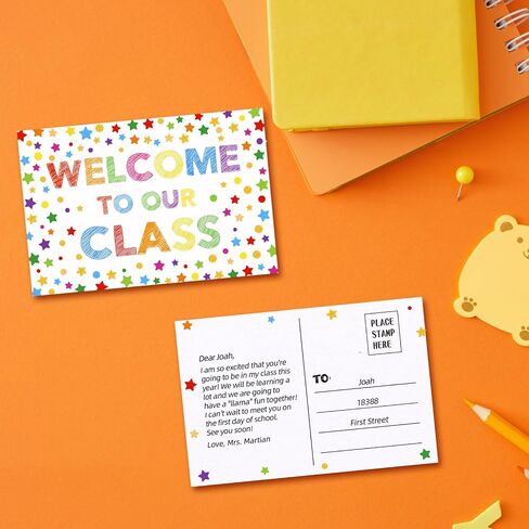 Teacher Postcards for Students 30Pcs Confetti Back to School Postcards for Students Kids from Teacher Welcome to Our Class Postcard Preschool Kindergarten Postcard Gifts for Teachers Supplies in Kuwait