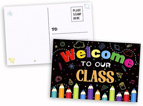 Teacher Postcards for Students 30Pcs Confetti Back to School Postcards for Students Kids from Teacher Welcome to Our Class Postcard Preschool Kindergarten Postcard Gifts for Teachers Supplies in Kuwait