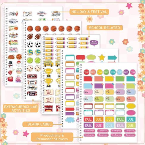 Teacher Planner 2025-2026 July 2025-June 2026, 11 x 8 inch Teacher Lesson Planner with Stickers Colorful Monthly Tabs Lesson Plan Book for Teachers Home school Classroom Organizer(Retro) in Saudi Arabia