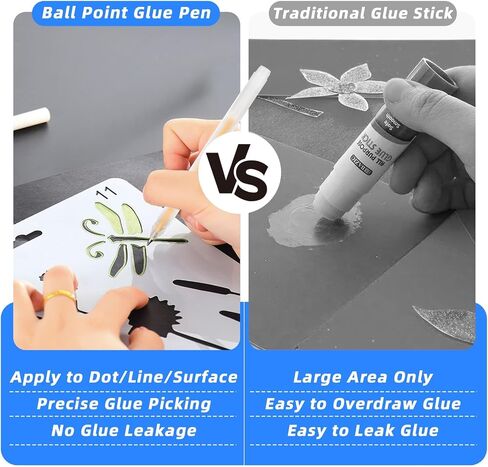18 pcs Quick Dry Glue Pens Set - Scrapbook Quick Drying Glue Pen, Quick Drying Color Spot Glues Pen, Precise Control Fine Tip Crafting Liquid Glues Pens for Scrapbooking, Card Making & Crafts in Saudi Arabia
