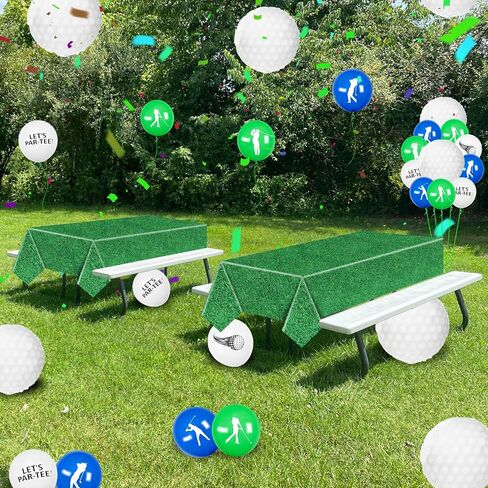 2 Pack Green Grass Tablecloths, 87x51'' Grass Pattern Plastic Disposable Table Cover Football Field Soccer Field Table Cloth for Sports Theme Parties Supplies Golf Soccer Football Event Decorations in Saudi Arabia