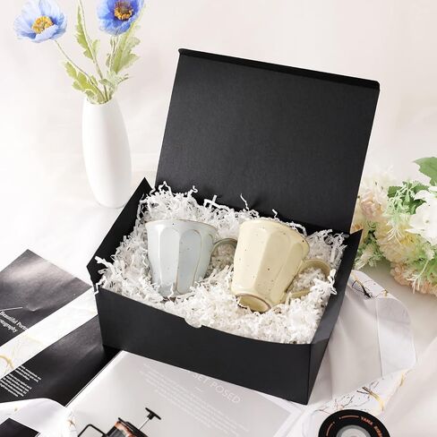 10 Gift Boxes 9.5x6.5x4 Inches, Matte Black Gift Boxes Bulks for Mother's Day, Father's Day, Party, Birthday, Groomsman Proposal Boxes for Light Gifts in Kuwait