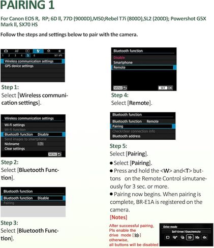 Camera Remote Control for Canon - Aodelan Wireless Shutter Release Trigger for Canon R3/ R7/ R10/ M50/ EOS M6 Mark II/R/RP /90D /6D Mark II /R5/T7i /G5 X Mark II /G7 X Mark III; Replaces Canon BR-E1 in Kuwait