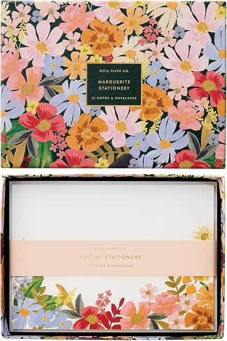 RIFLE PAPER CO. Botanical Social Stationery Set, Our Social Stationery Sets Include 12 Cover-Weight Flat Notes, Each with a Three-Count of Four Different Designs, Inside Matching Envelopes in Saudi Arabia