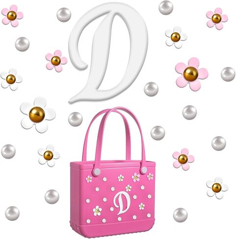 AIERSA Charms for Bogg Bag,Letter Pearl Charms for Beach Bag in Saudi Arabia