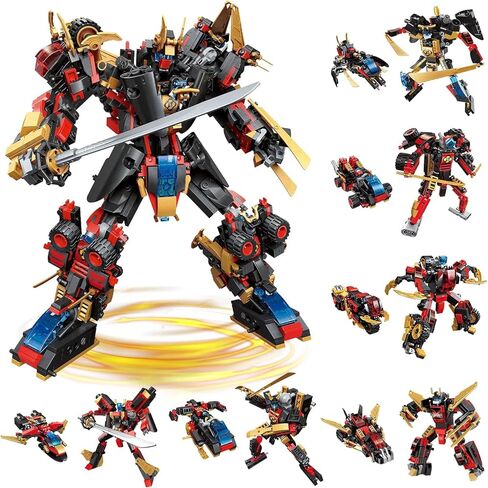 QLT QIAOLETONG 12 في 1 مجموعة بناء روبوت Mecha ، مجموعة بناء طراز الميكانيكية ، 542 PCS متوافقة مع LEGO Ninja Mech Warrior Cool Robots Toys Gift للبالغين والأولاد 6 7 8 10+ in Kuwait