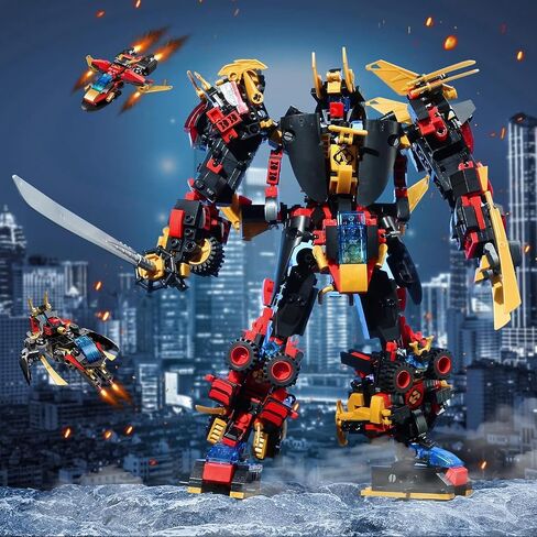 QLT QIAOLETONG 12 في 1 مجموعة بناء روبوت Mecha ، مجموعة بناء طراز الميكانيكية ، 542 PCS متوافقة مع LEGO Ninja Mech Warrior Cool Robots Toys Gift للبالغين والأولاد 6 7 8 10+ in Kuwait
