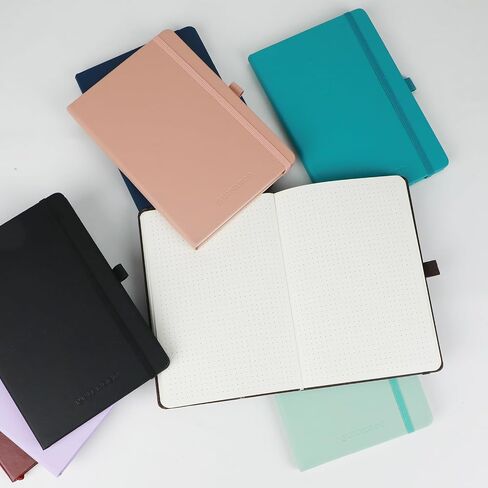 Bullet Journal Dotted Gardcover Noteboor ، 140 صفحة 120GSM ورقة للتغذية ، أخذ الملاحظات ، يوميات ، 5.7 '*8.3' ، بورجوندي in Kuwait