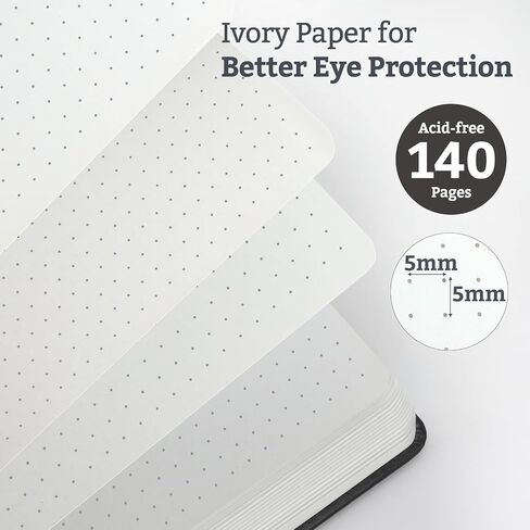 Bullet Journal Dotted Gardcover Noteboor ، 140 صفحة 120GSM ورقة للتغذية ، أخذ الملاحظات ، يوميات ، 5.7 '*8.3' ، بورجوندي in Kuwait