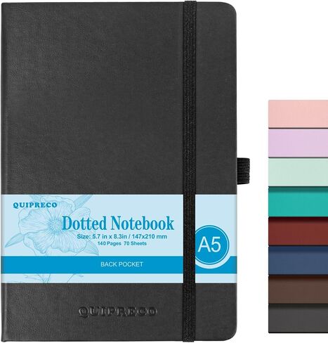 Bullet Journal Dotted Gardcover Noteboor ، 140 صفحة 120GSM ورقة للتغذية ، أخذ الملاحظات ، يوميات ، 5.7 '*8.3' ، بورجوندي in Kuwait