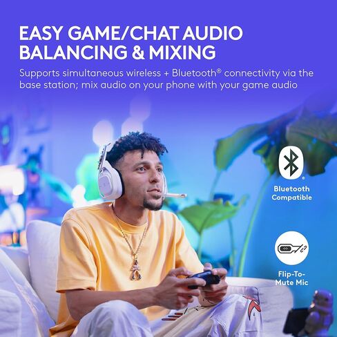 Logitech G Astro A50 Multi-Platform Wireless Gaming Headset - Black | For PS5, Xbox, PC, Switch - PLAYSYNC Audio Switcher, <16 bit/48kHz (Console), <24 bit/48 kHz (PC), <24hr Battery, 2.4GHz & BT in Saudi Arabia