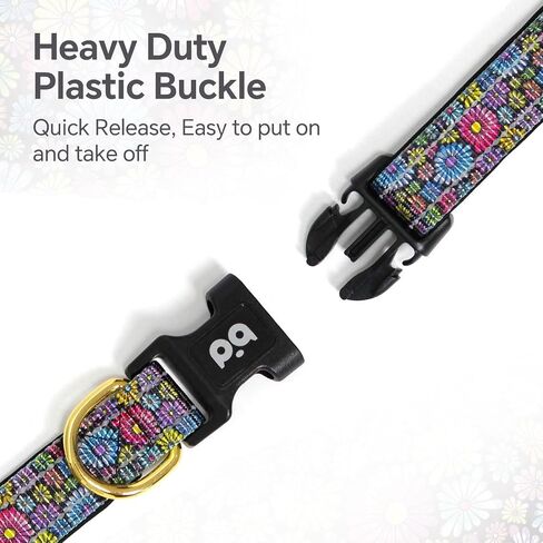 QQPETS Reflective Dog Collar with Soft Neoprene Padded Breathable Nylon Pet Collar Adjustable for Small Medium Large Dogs in Kuwait