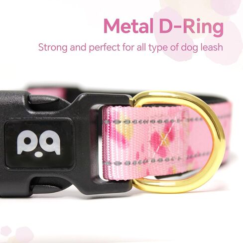 QQPETS Reflective Dog Collar with Soft Neoprene Padded Breathable Nylon Pet Collar Adjustable for Small Medium Large Dogs in Kuwait