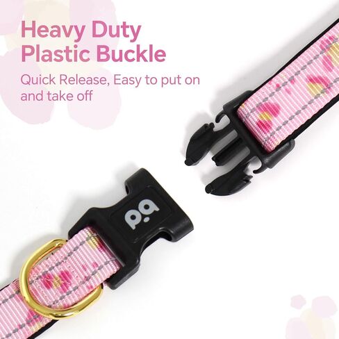 QQPETS Reflective Dog Collar with Soft Neoprene Padded Breathable Nylon Pet Collar Adjustable for Small Medium Large Dogs in Kuwait